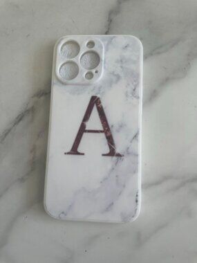MONOGRAM A Marble iPhone 14 Pro Phone Case NEW NWOT